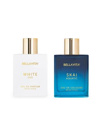 Best Fragrance Combo For Unisex|Eau De Parfum Perfume with Lemon Lavender Tonka Mandarin & Vetiver | Pack of 2 Combo Premium Long Lasting Perfume (White & Skai (200 Ml)) White & Skai ( 200 Ml )
