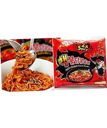 Samyang 2X Spicy Hot Chicken Flavor Ramen - Korean Spicy Noodle 10 Pack (140g Each) - Spicy 4.93 Ounce - Buy Online on GoSupps.com