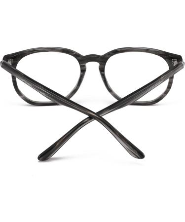 Acetate Frame Round Blue Light Blocking Glasses For Men And Women Computer Anti Blue Ray Glasses Stripe Grey XDD996 - Buy Online on GoSupps.com