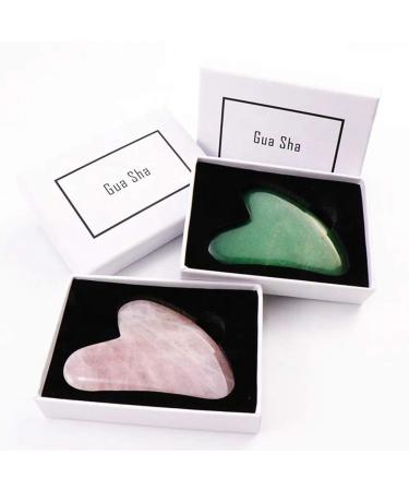 Jade Gua Sha Massage Tool | Green Aventurine Face Scraping Board for Anti-Aging & Skin Tightening | Natural Facial Skincare & Puffiness Treatment - Buy Online on GoSupps.com