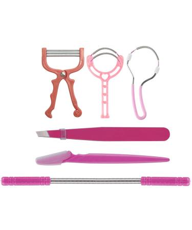 Portable Hair Removal Complete Set - Spring Facial Hair Extractor Eyebrow Shaping Razor & Precision Tweezer