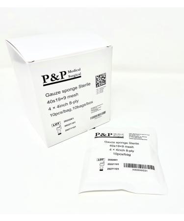 Buy High-Grade Sterile Gauze Surgical Sponges - 8-ply Cotton 4x4 Pads | Box of 100 - International Shipping Available - Buy Online on GoSupps.com