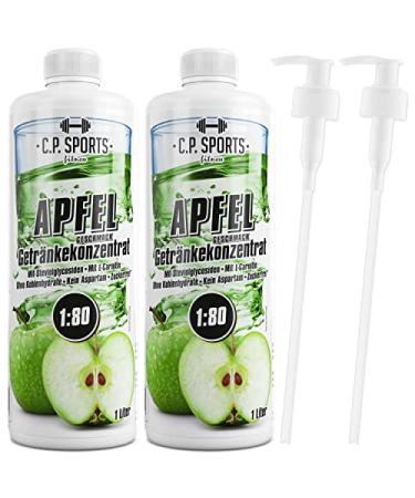 C.P.Sports Sugar-Free Beverage Syrup - Apple Flavor - 2L + Pump Dispenser - Vitamin-Enriched Sports Drink Concentrate - Buy Online on GoSupps.com