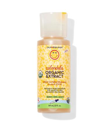 California Baby Organic Calendula Oil | 100% Plant-based | Hypoallergenic | Soothes Dry Irritated Skin | 59 mL / 2 oz.