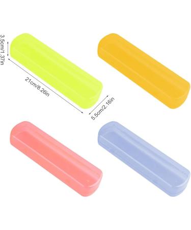 Cyjzheu Travel Toothbrush Set - 4 Portable Toothbrushes with Storage Case in Green Blue Orange & Pink - Ideal for Home & On-the-Go Use - Buy Online on GoSupps.com