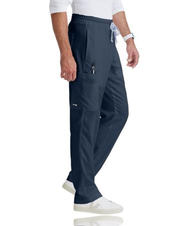 BARCO Grey's Anatomy Men's Evan Scrub Pant - Large Steel | Elastic Waist | Zip Fly | Straight Leg - Buy Online on GoSupps.com