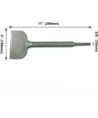 SPKLINE 4 Wide Tile & Thinset Scaling Chisel - SDS-Plus Shank - 4x11 Scraper - Works with SDS-Plus Rotary Hammers - Buy Online on GoSupps.com