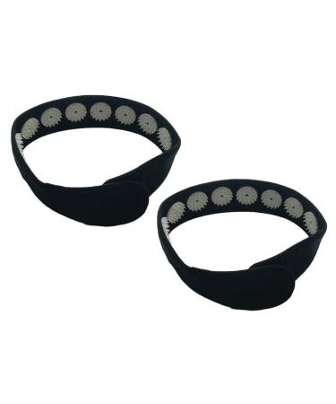 Frcolor 1 set 2 pieces of head massage belt wireless back massage device deep fabric shoulder massage cladding head massage stand of wireless head massager 70x7cm black