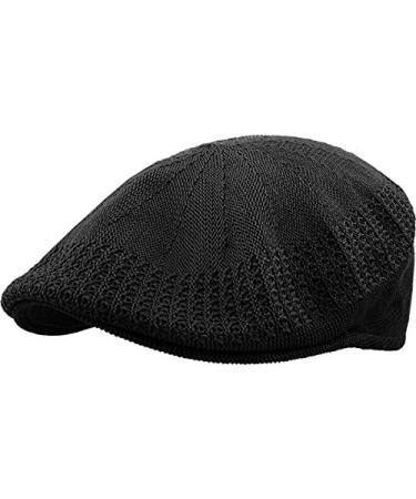 KBETHOS Classic Mesh Newsboy Ivy Cap Hat (21 Colors / 4 Sizes) X-Large Black