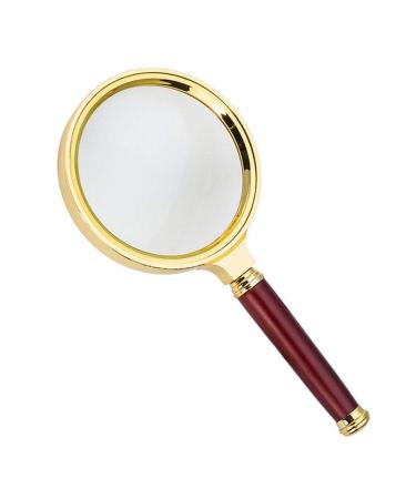 Magnifying Glass Hand Held 6 Times Crafts Wooden Handle All Metal Reading Magnifier Made in China