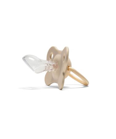 Pacifier with nubs to help with teething - Serves to soothe 0-12 months - BPA-free silicone - Jaw-friendly baby teething ring pacifier - with pacifier box - Nopperz teething ring - 1x beige asymmetrical