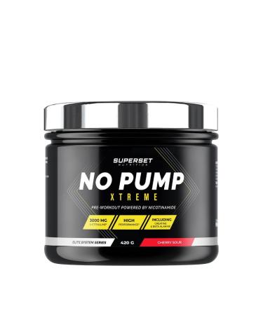 Superset Nutrition - No Pump Xtreme (420g) - Pre-Workout Powder - Powerful Pre-Workout Booster 3.5g Creatine Beta Alanine L-Citrulline Caffeine - Fatigue Controlled - Cherry Sour