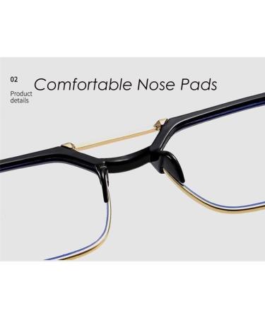 Stylish Double Bridge Half Frame Reading Glasses for Women & Men | Blue Light Blocking Computer Readers 1.5x Gold - Shop Now! - Buy Online on GoSupps.com