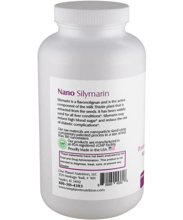 One Planet Nutrition Nano Particle Size Silymarin Capsules 250 mg (120 Count) - Nano Particle Size Milk Thistle Extract for Superior Absorption - Supports Detoxification - Non GMO Vegan Gluten Free - Buy Online on GoSupps.com