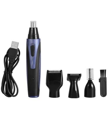 Nose Hair Trimmer 360 Curved Head Stainless Steel Blade 4-in-1 Electric Face Shaver Set for Men ABS Material Black + Blue