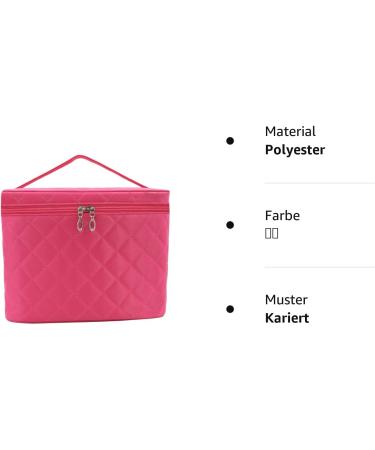 Large Waterproof Makeup Bag for Women - Black & Red Cosmetic Storage Organizer - Travel-Friendly Cosmetic Bag - Buy Online on GoSupps.com