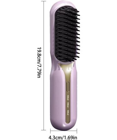 Cordless Hair Straightener Brush | Portable Ionic Straightening Comb with 3 Heating Settings | Perfect for Home Salon & Travel - Pink - Buy Online on GoSupps.com
