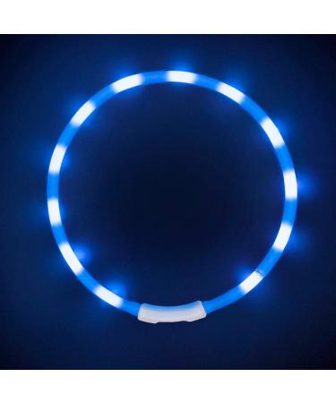 Laroo Led Dog Luminous Band Luminous Usb Consultant Dog Color Long -adjustable waterproof waterproof for small medium and large dogs and cats - 3 mode (70cm*1cm) sky blue