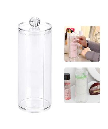 Round Cotton Storage with Lid - Acrylic Transparent Makeup Remover Organizer for Cosmetics - Buy Online on GoSupps.com
