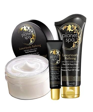 Avon Planet Spa Caviar Facial Care Set Cream Eye Gel Mask & Firming Peel-Off Mask