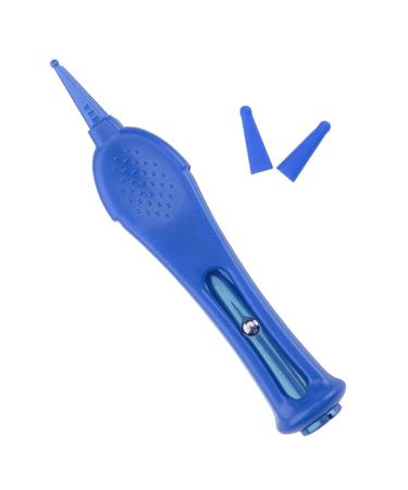 Asseok infant nose cleaning tweezers with LED light security round-head-head-baby ear-nose-nose cleaning agent tool Zange Plastic Cleaner Clip newborn safety safe care (blue)