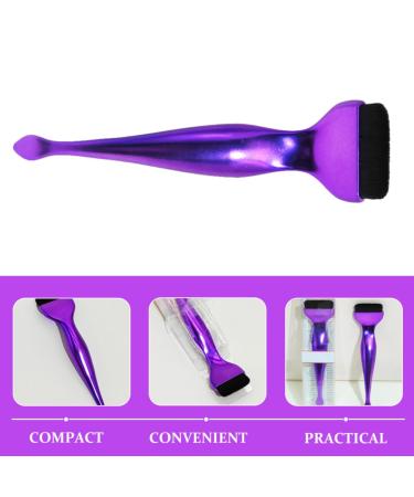NOLITOY Makeup Foundation & Concealer Brush Set | Flat Top & Eye Shadow Brushes with Spoon for Liquid Blending - Purple - Buy Online on GoSupps.com