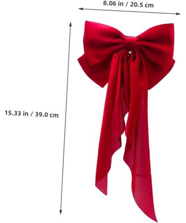 FRCOLOR Satin Ribbon Hairpin Bow Hair Clips Hair Clips for Makeup Barrettes for Thick Hair Ribbon for Hair Satin Hair Ties Hair Barrettes Hair Ribbons Miss Halloween Accessories Red Fabric - Buy Online on GoSupps.com