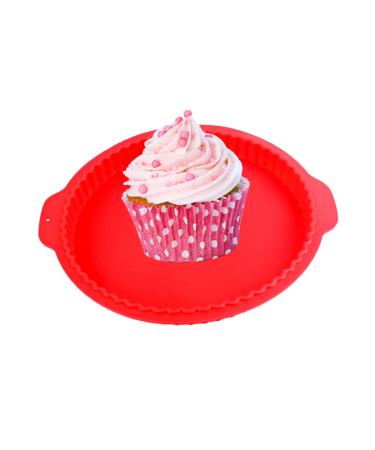 IMIKEYA 1pc Non Stick Nonstick Red Silicone Cake Mold Cookie Mold Baking Pan Silicone Molds Round Cake Pan Silicone Gummy Molds Silicone Baking Mold Silicone Mold for Cake Pizza Bakeware 31 X28.5CM Red