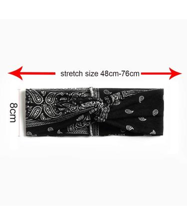 4 Pack Women's Flower Print Headbands - Elastic Turban Hair Wraps for Yoga Sports & Fashion - Buy Online on GoSupps.com