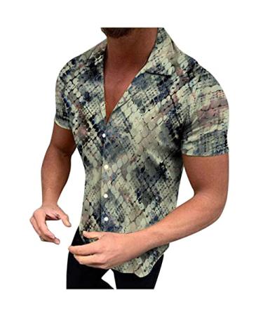 Mens T Shirt,Men's Hawaiian Shirt Short Sleeve Regular Fit Floral Shirts Casual Button Down Aloha Shirts Multicolor 3X-Large