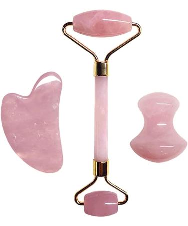 Buy MESKEL Rose Quartz Gua Sha Scraper Board | Natural Jade Roller Facial Massage Tool Set - International Shipping Available - Buy Online on GoSupps.com