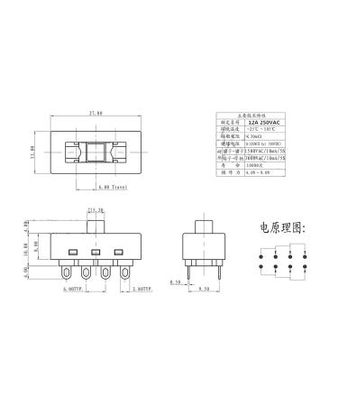 10 Pieces 12A 250V 3-Position 8-pin Toggle Sliding DIP Switch LQ-103H Hair Dryer hot and Cold air JJ-15 FH6218/20/21/31 - Buy Online on GoSupps.com