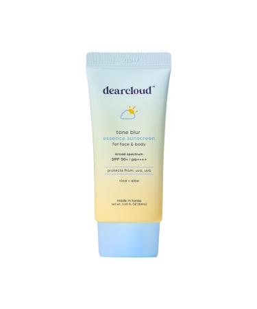dearcloud Tone Blur Essence Sunscreen SPF 50+ PA++++ Korean Sunscreen for Face Primer with Vegan Ingredients (1.69 fl oz)