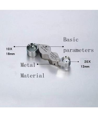 Magnifiers 10X 20X Lightweight Magnifier Comfortable Mini HD Lens Compatible with Reading Silver 21 * 53 * 18mm Reading Aids - Buy Online on GoSupps.com