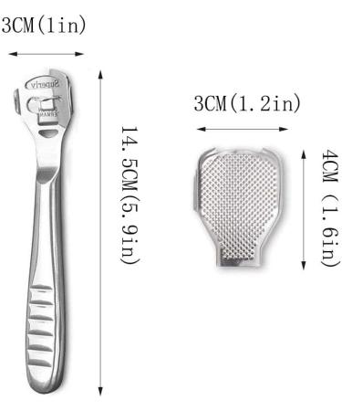 Foot Care Pedicure Callus Shaver Stainless Steel Foot Callus Remover Heel Razor Callus Shaver Sets Include 10 Replacement Slices and 1 Foot File Head Dry Hard Skin Remover for Hand Feet - Buy Online on GoSupps.com