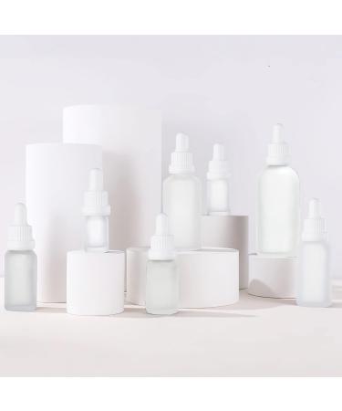 Zeoabsy 6-Piece 30ml Frosted Clear Glass Pipette Bottles - Essential Oils & Aromatherapy Drip Bottles with White Lock Rings - Buy Online on GoSupps.com