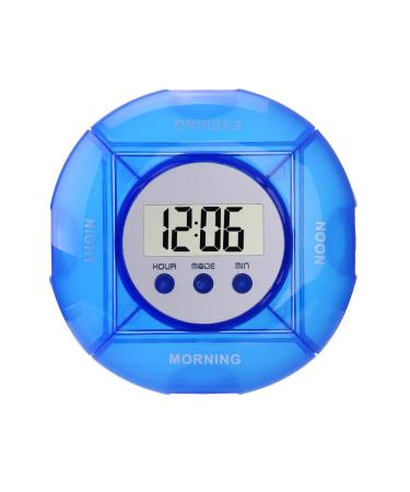 Pill Box Timer Winnes Pill Box with Alarm 4 Grids 5 Alarm Clocks Portable Travel Storage Mini Tablet Box (4 Grids) 4 Grille