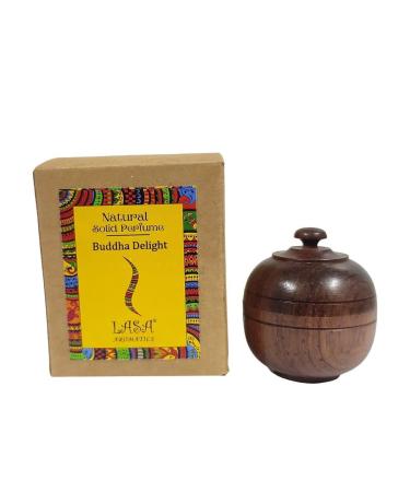 ANANYA FASHION & CRAFTS HUB Buddha Delight Natural Solid Perfume Beeswax Long Lasting Body Fragrance Balm Solid State Eau De Perfum in Wooden Jar 6 gm