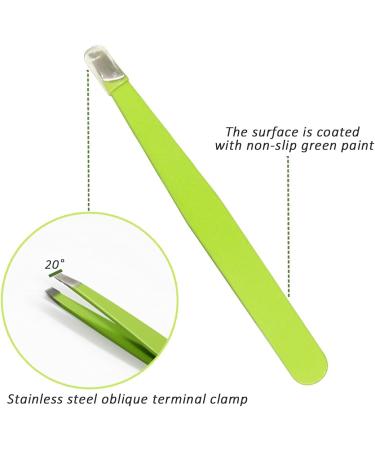 bxd Eyebrow Tweezers Set (3 Pieces) - Stainless Steel Precision Tools for Eyebrows, Beards, Ingrown Hairs, Blackheads, and Tick Removal - Green - Buy Online on GoSupps.com