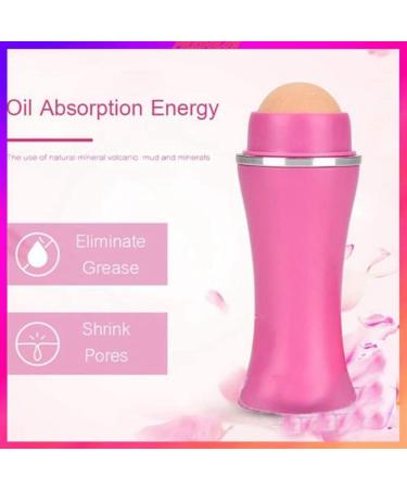RIYAN Face Oil Absorbing Roller Volcanic Stone Blemish Remover Face Oil Removing Rolling Stick Ball Pink - Buy Online on GoSupps.com