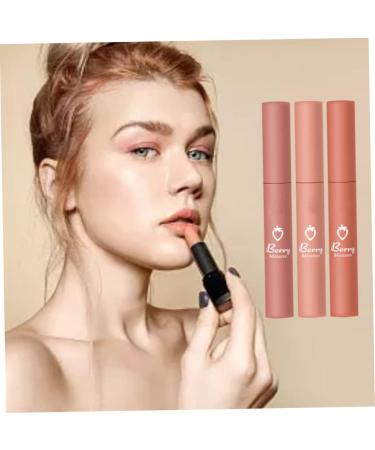 OnIUeZky Matte Lipstick Set NonStick Cup Strawberry Matte Lipstick Long Lasting Lip Gloss 3PCS Style 1 - Buy Online on GoSupps.com