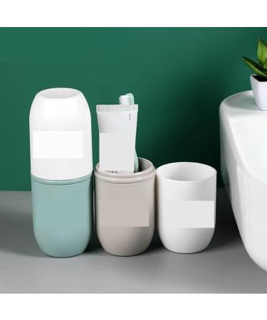 Digjobk Portable Toothbrush Cup & Case - Travel-Friendly Light Gray Toothbrush Holder for Couples & Bathroom | Creative Plastic Design - Buy Online on GoSupps.com