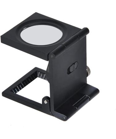 Yosoo 10 x 28mm Linen Test Three Folding Magnifying Glass Portable Zinc Alloy Magnifier (10X Lens with LED Lamp for Textile Jewelry Collection Repair Black - Buy Online on GoSupps.com