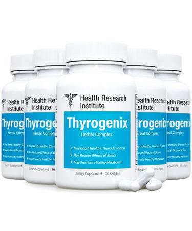 Thyrogenix - Thyroid Function Support Supplement - 5 bottles-150 Capsules - Adrenal Glands Support-Hormonal Balance Support (5)