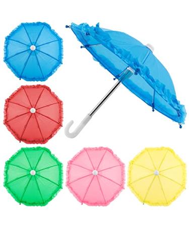 Azure Zone 5 Pack Colorful Mini Umbrella Cute Mini Sunny Rainy Umbrella for Decoration Photography Props Supplies