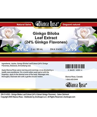 Bianca Rosa Ginkgo Biloba Leaf Extract (24% Ginkgo Flavones) - Salve Ointment (2 oz ZIN: 514353) - 3 Pack - Buy Online on GoSupps.com