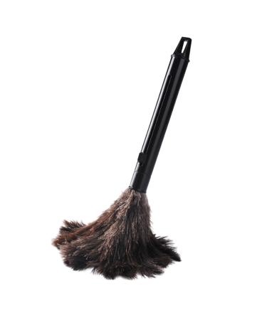 Feather Duster for Cleaning 9.84 Inches Ostrich Feathers for Dusting Flufy Natural Handheld Feather Duster with Retractable Handle Reusable Dust Sweeper Telescopic Cleaning Duster for Home Car