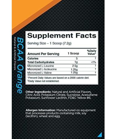 R1 BCAA 60 Servings - Orange Flavor 444g | Premium Amino Acids for Muscle Recovery - Buy Online on GoSupps.com