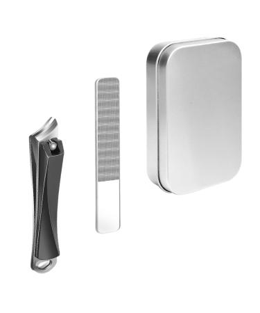 1 Piece of Nail Clipper and 1 Piece of Strip Nail Clippers Toenail Clippers for The Elderly Pedicure Nail Clippers Stainless Steel Toenail Clippers Great for Ingrown Toenails Podiatry (Black)