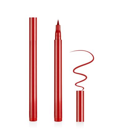 Aomig Liquid eyeliner water resistant with precise felt tip for a perfect fine eyeliner quick drying durable sweat and smudge resistant red